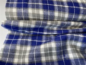 Skjorte flonel - lækre tern i kobolt / grå toner